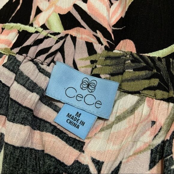 𝅺cece Tropical Off The Shoulder Halter Long Sleeve - Picture 4 of 12